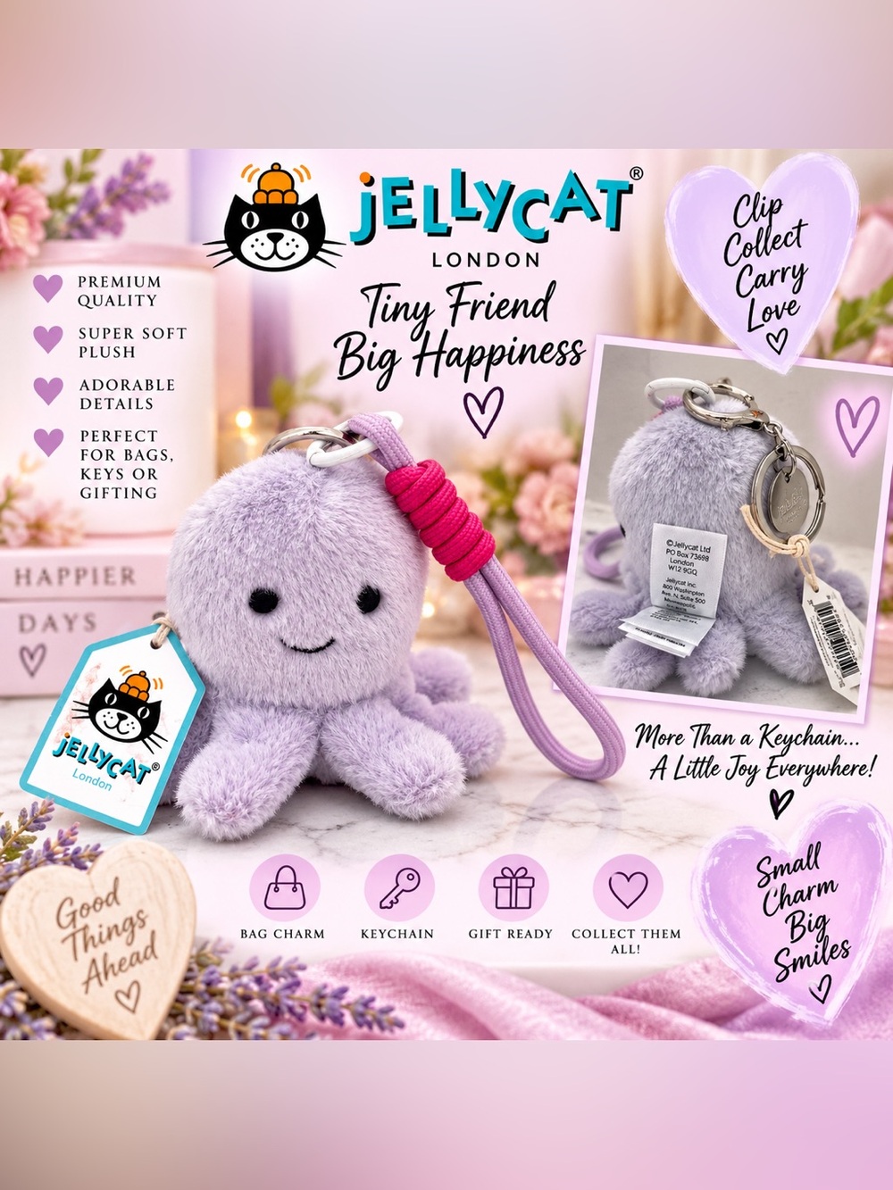 Jellycat keychain octopus